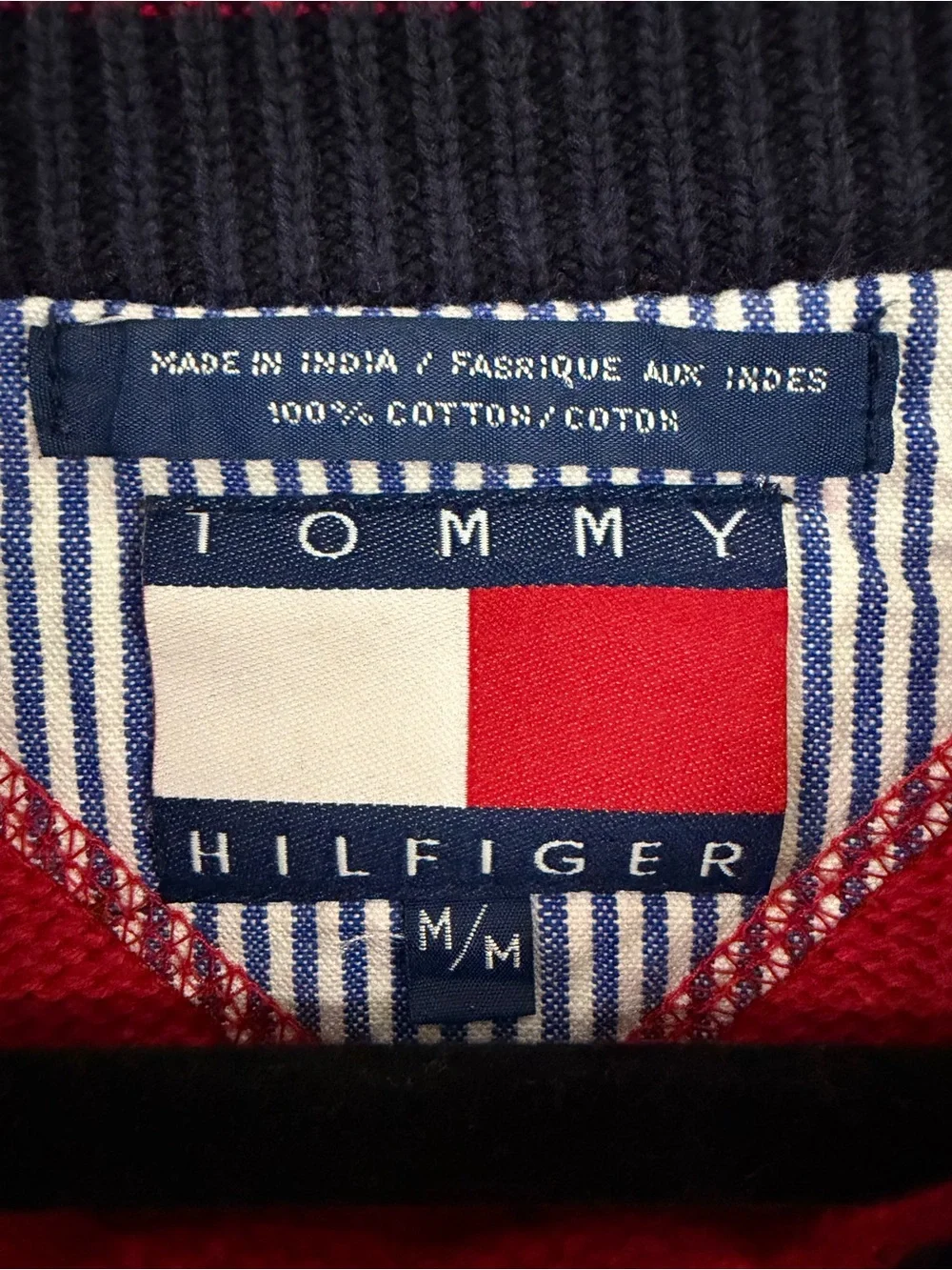 Vintage 90s Tommy Hilfiger Bright Red Crewneck Sweater